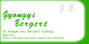 gyongyi bergert business card